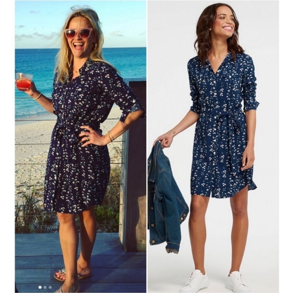 Draper James Daisy Vine Floral Shirtdress Dress